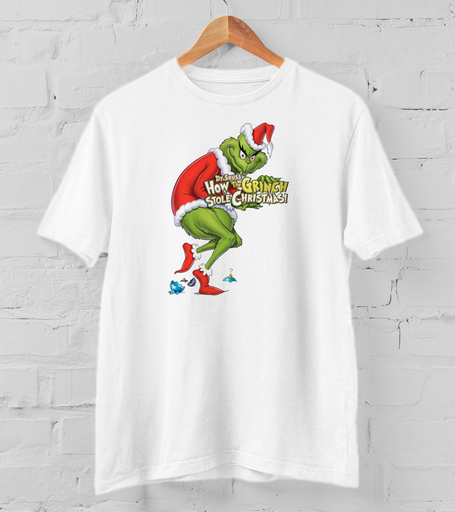 Dr Seuss How The Grinch Stole Christmas Santa Grinch Mischievous Pose T-Shirt