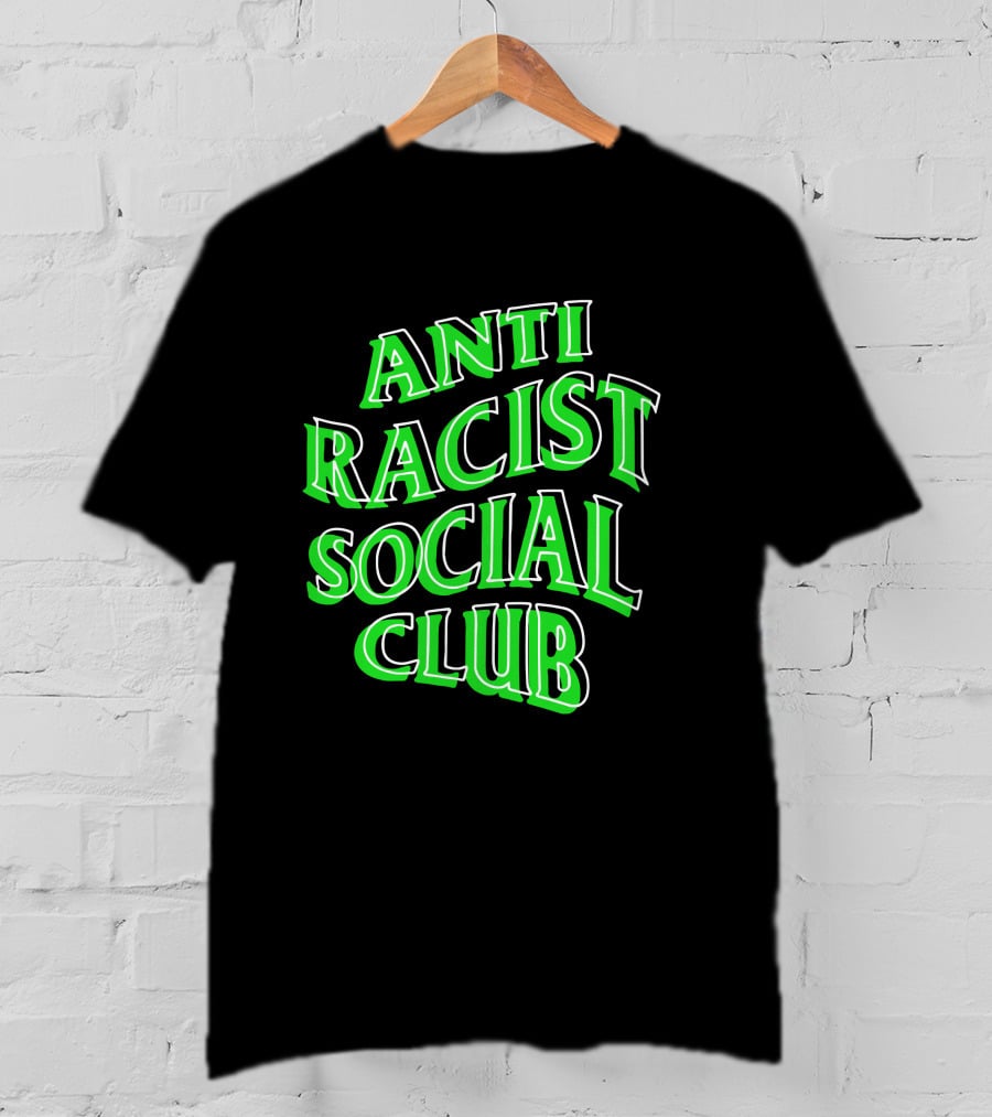 Anti Racist Social Club Green Text T-Shirt