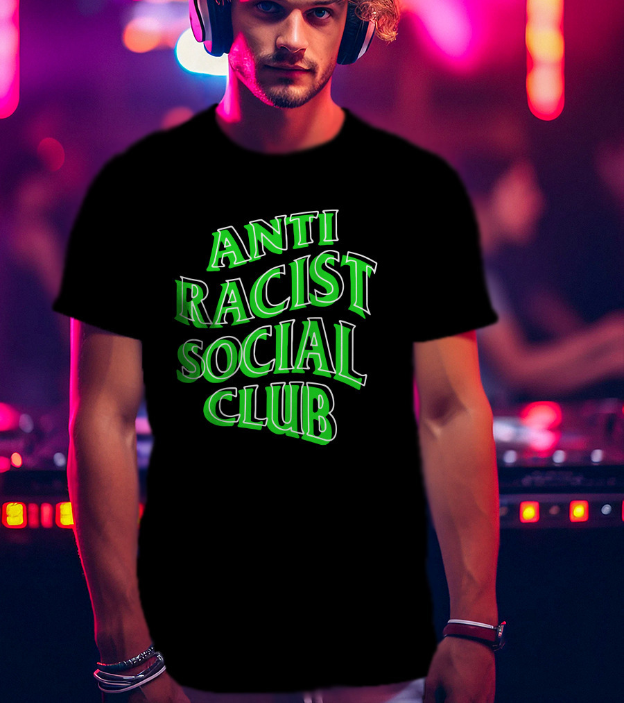 Anti Racist Social Club Green Text T-Shirt