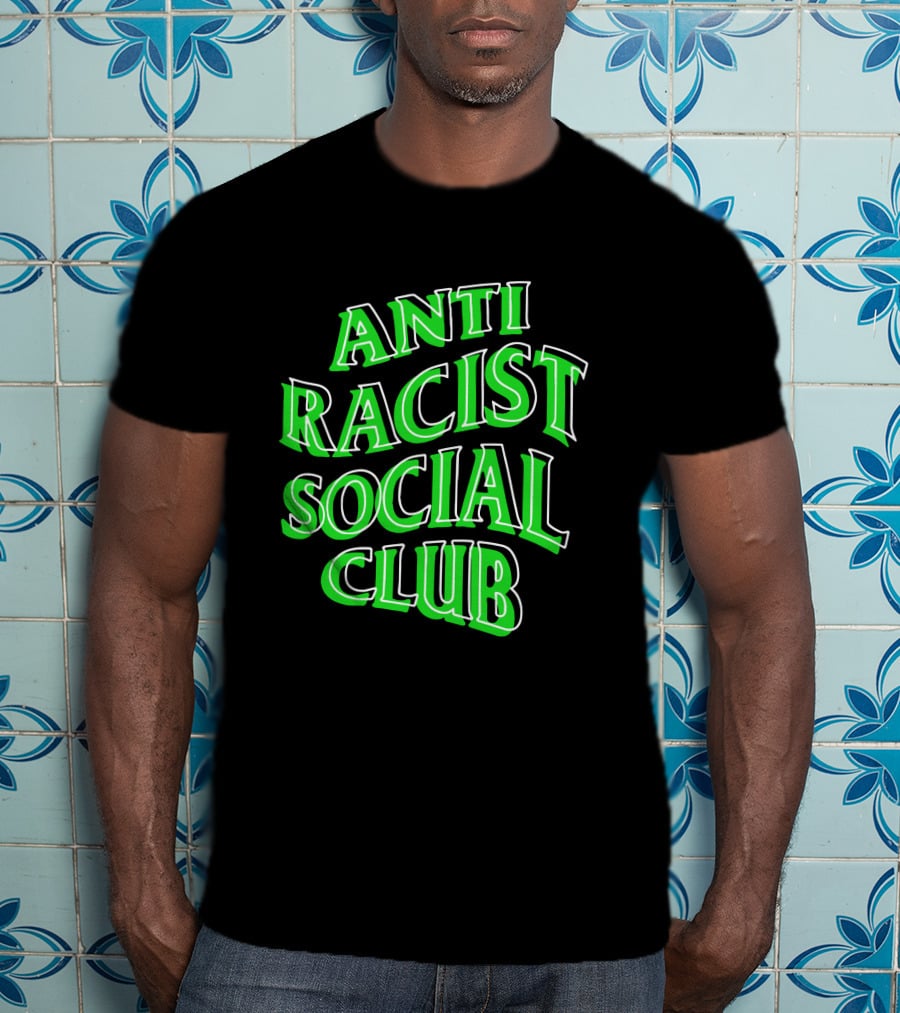 Anti Racist Social Club Green Text T-Shirt