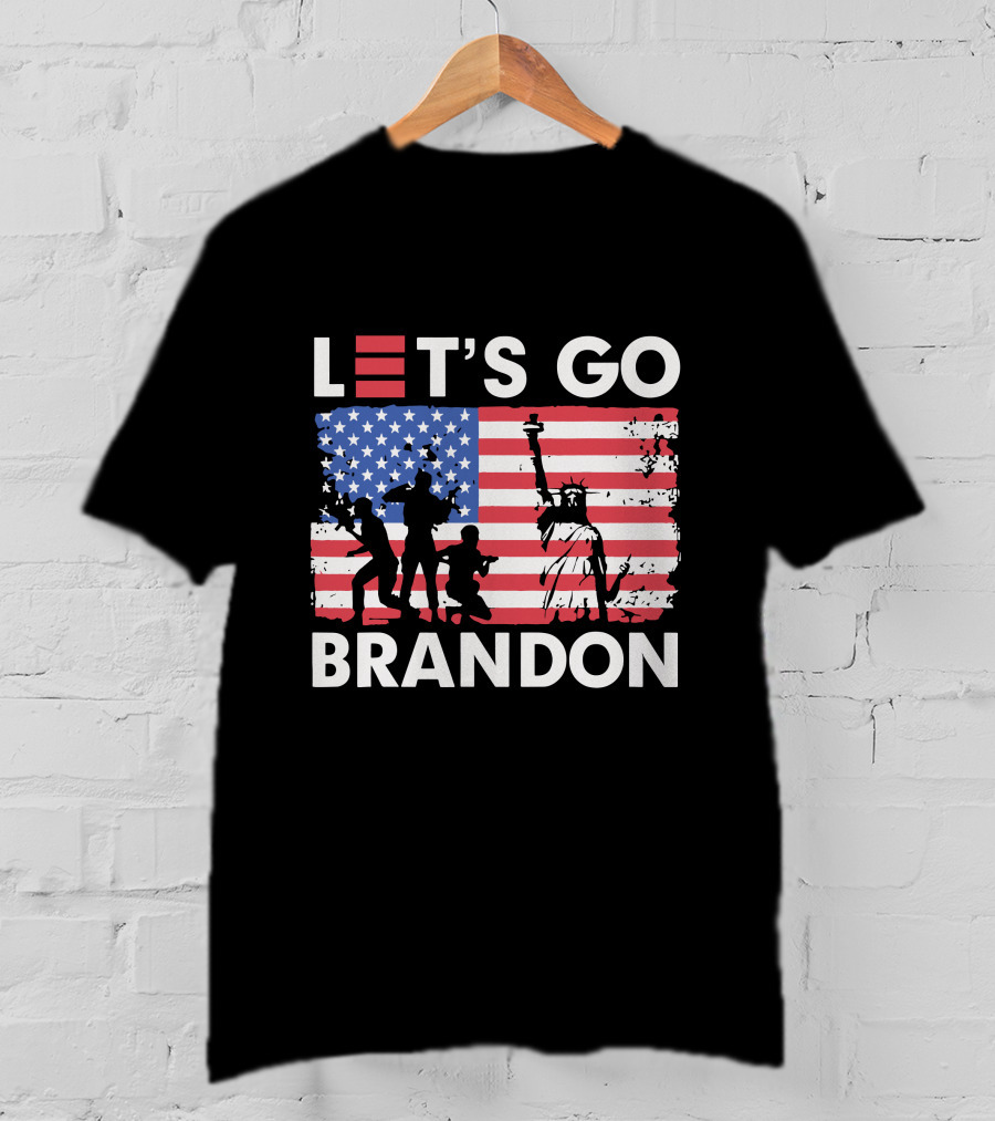 Let's Go Brandon American Flag Statue Of Liberty T-Shirt