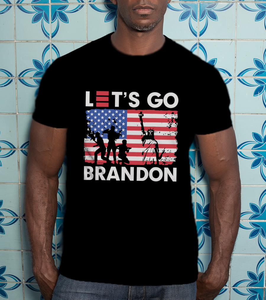 Let's Go Brandon American Flag Statue Of Liberty T-Shirt