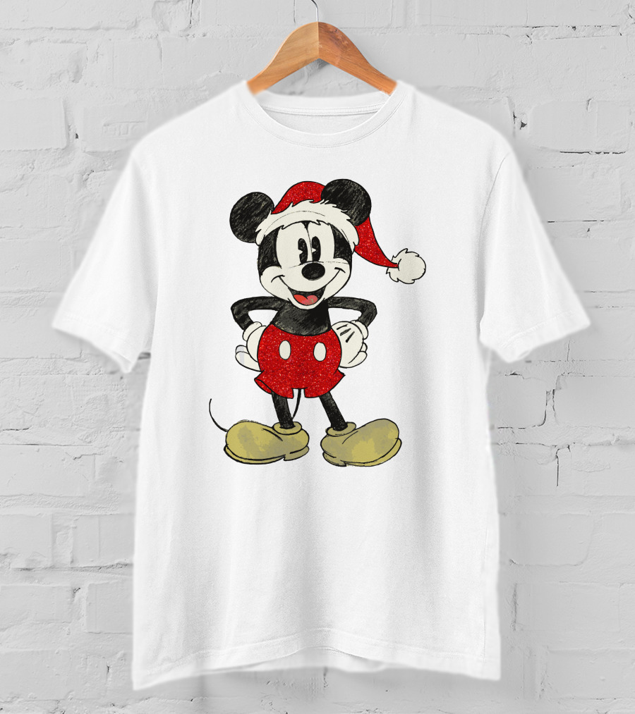 Mickey Mouse Santa Hat Christmas Disney T-Shirt