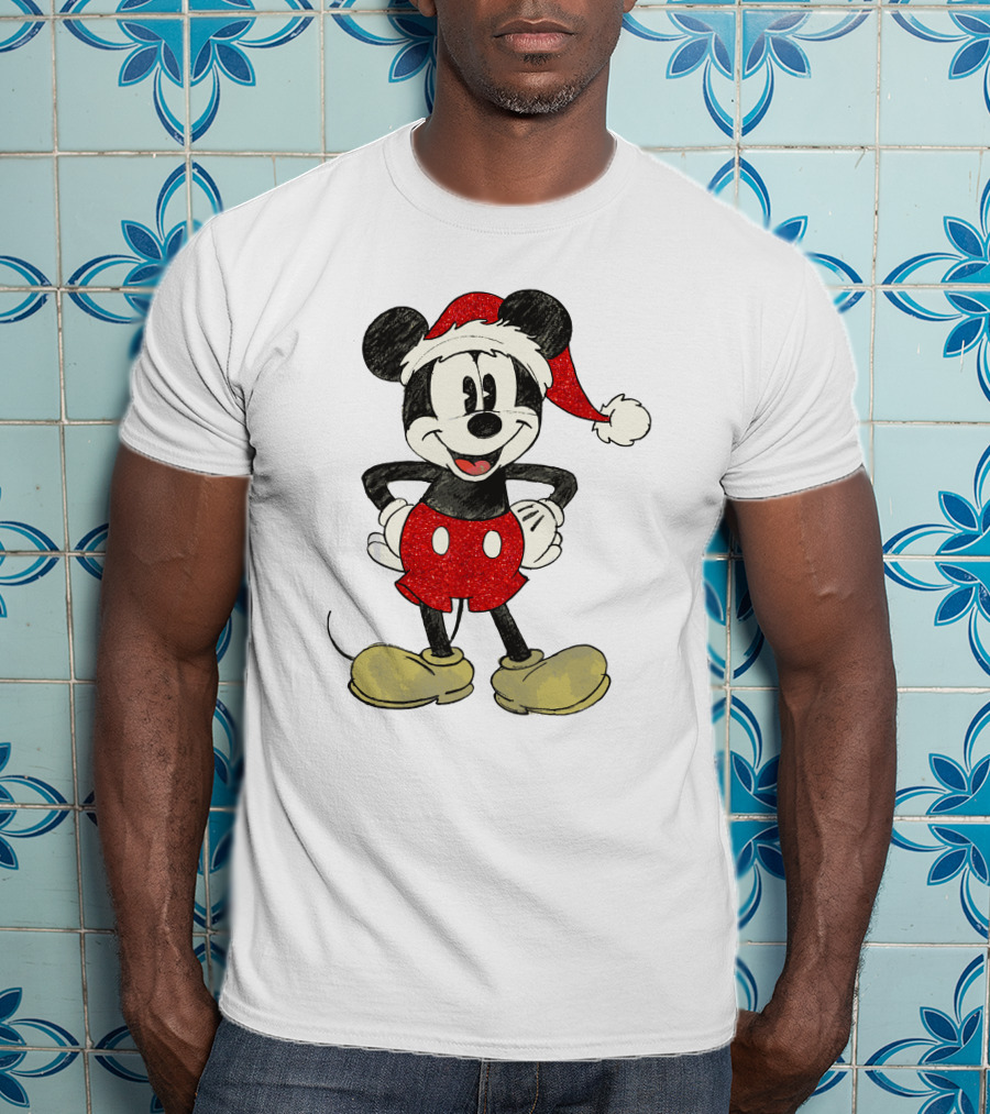Mickey Mouse Santa Hat Christmas Disney T-Shirt