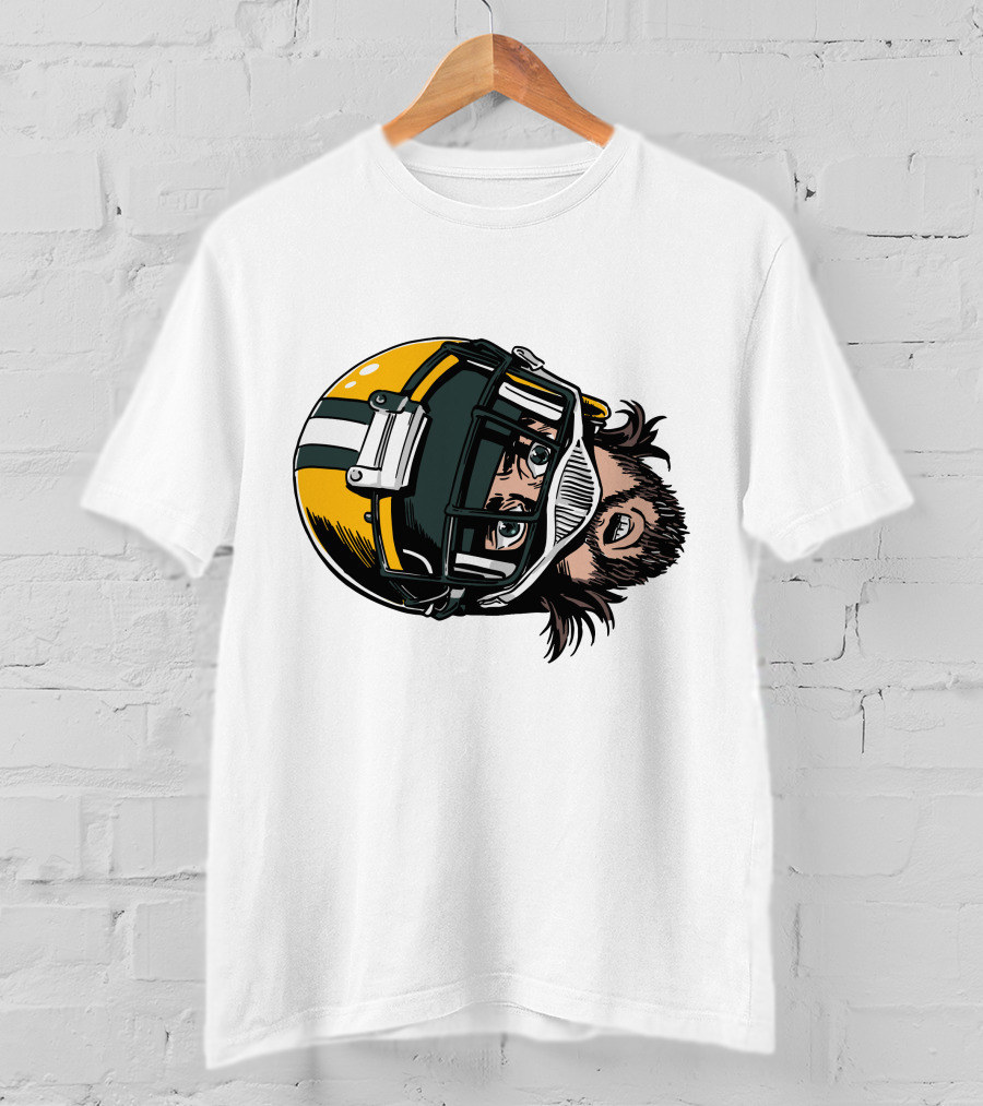 Aaron Rodgers Green Bay Packers Helmet T-Shirt