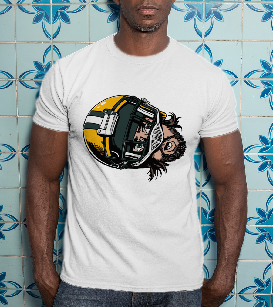 Aaron Rodgers Green Bay Packers Helmet T-Shirt