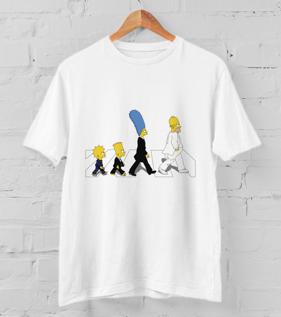The Simpsons Abbey Road Parody Walking Family T-Shirt
