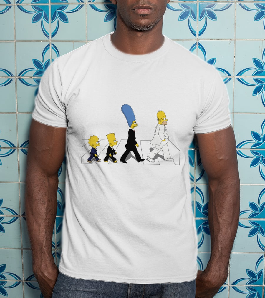 The Simpsons Abbey Road Parody Walking Family T-Shirt