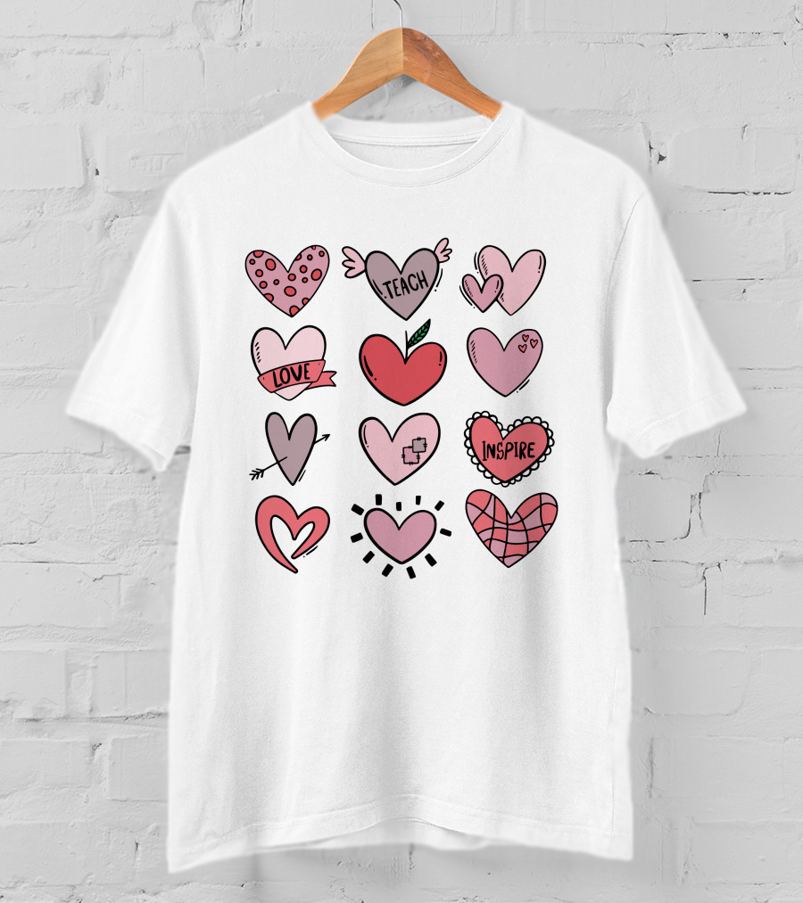 Teach Love Inspire Hearts Valentine T-Shirt