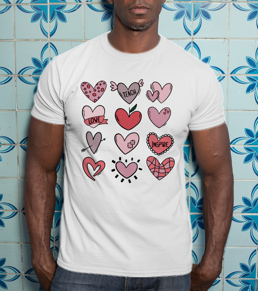 Teach Love Inspire Hearts Valentine T-Shirt