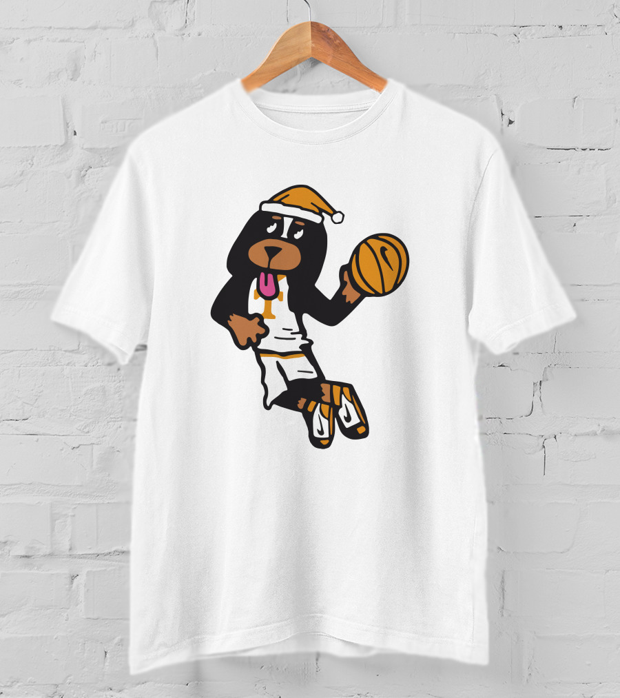 Tennessee Vols Smokey Basketball Santa Holiday Mascot Dunk T-Shirt