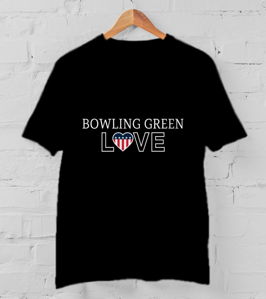 Bowling Green Love Heart Stars Stripes T-Shirt