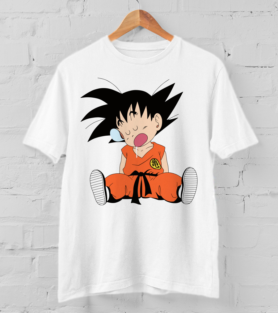 Baby Goku Sleepy Orange Gi Krillin Kanji Bubblegum Drool T-Shirt