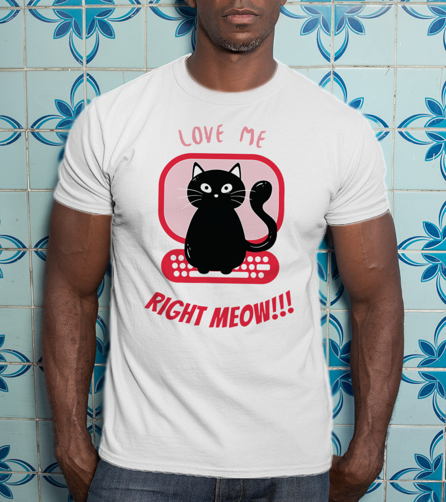 Love Me Right Meow Valentine Boss Kitty T-Shirt