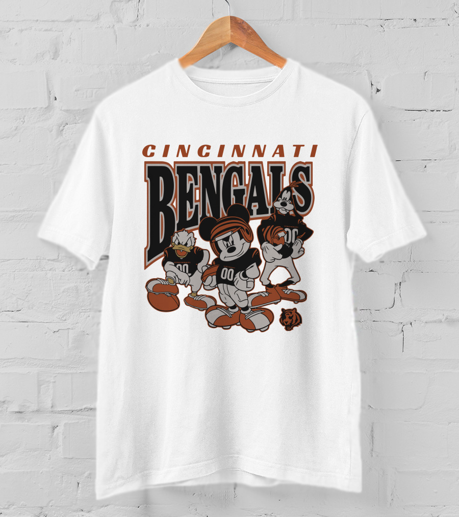 Cincinnati Bengals Disney Characters Vintage NFL Football T-Shirt