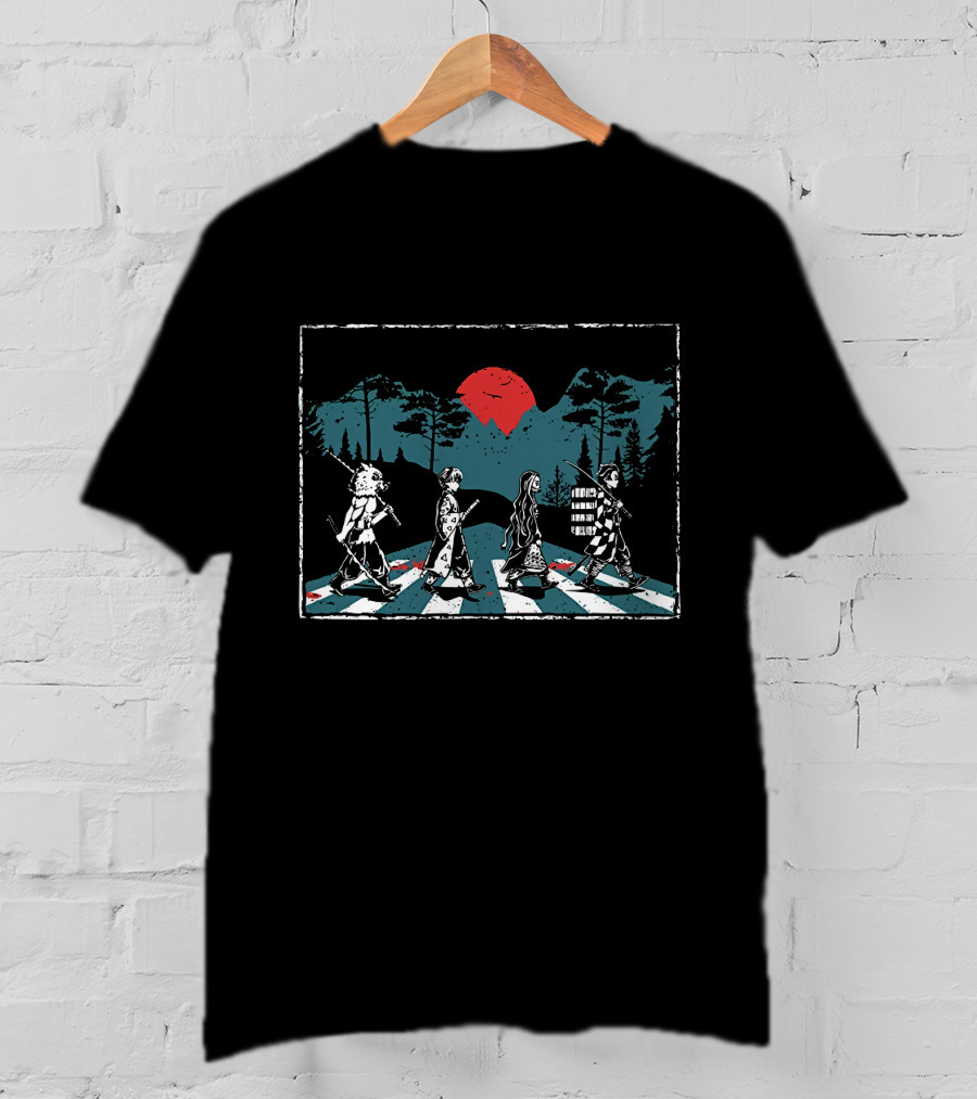 Demon Slayer Abbey Road Anime Crossover Street Crossing Montage T-Shirt