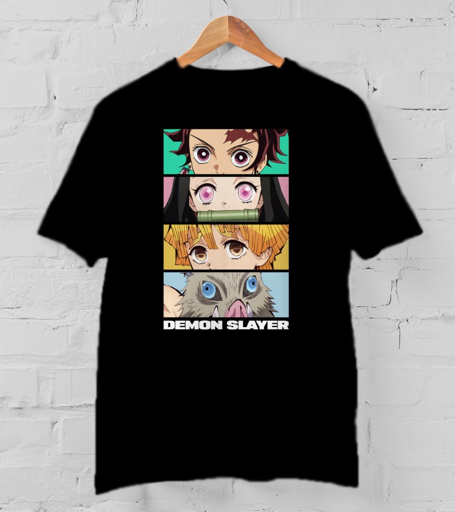 Demon Slayer Anime Characters Tanjiro Nezuko Zenitsu Inosuke T-Shirt