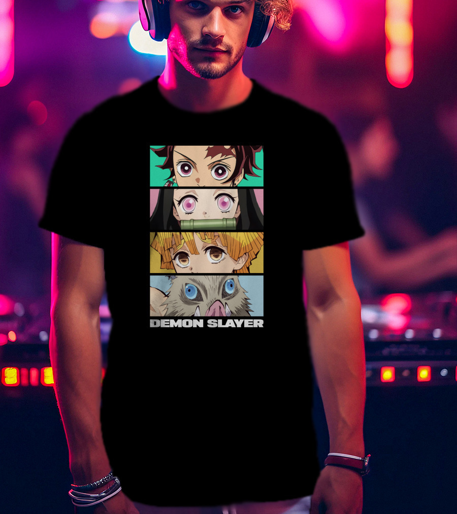 Demon Slayer Anime Characters Tanjiro Nezuko Zenitsu Inosuke T-Shirt