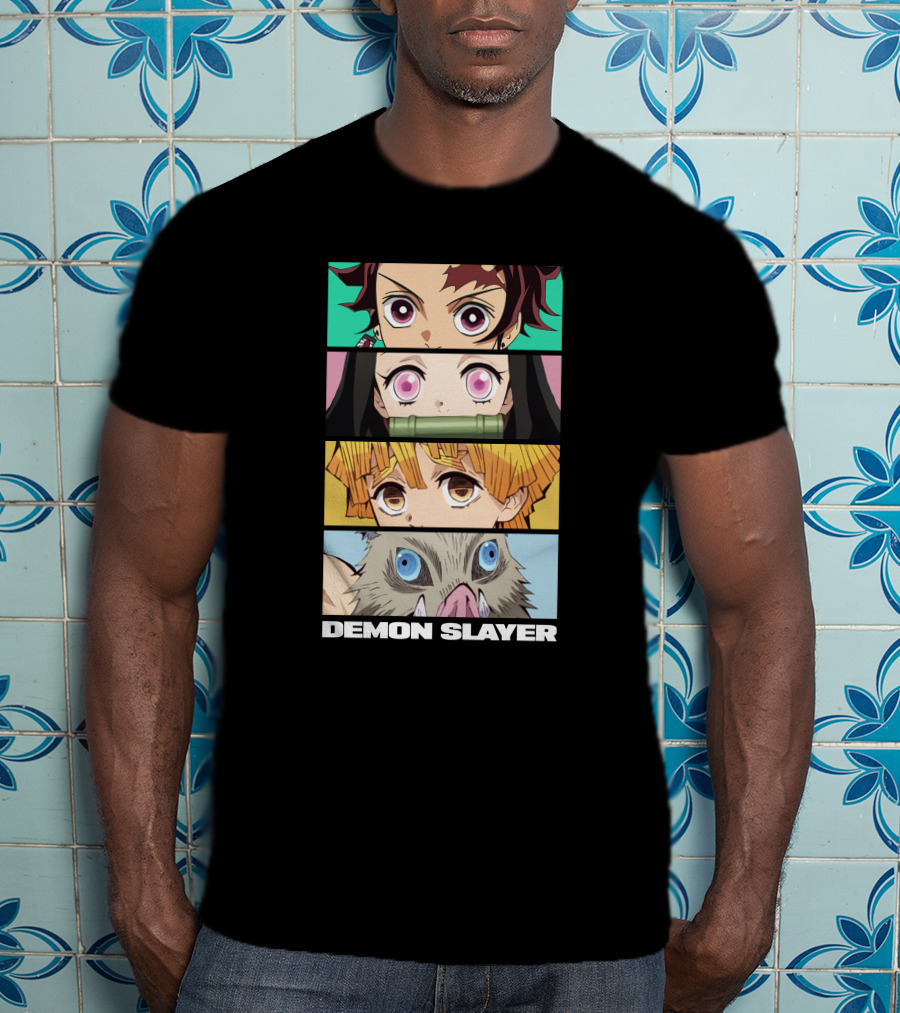 Demon Slayer Anime Characters Tanjiro Nezuko Zenitsu Inosuke T-Shirt