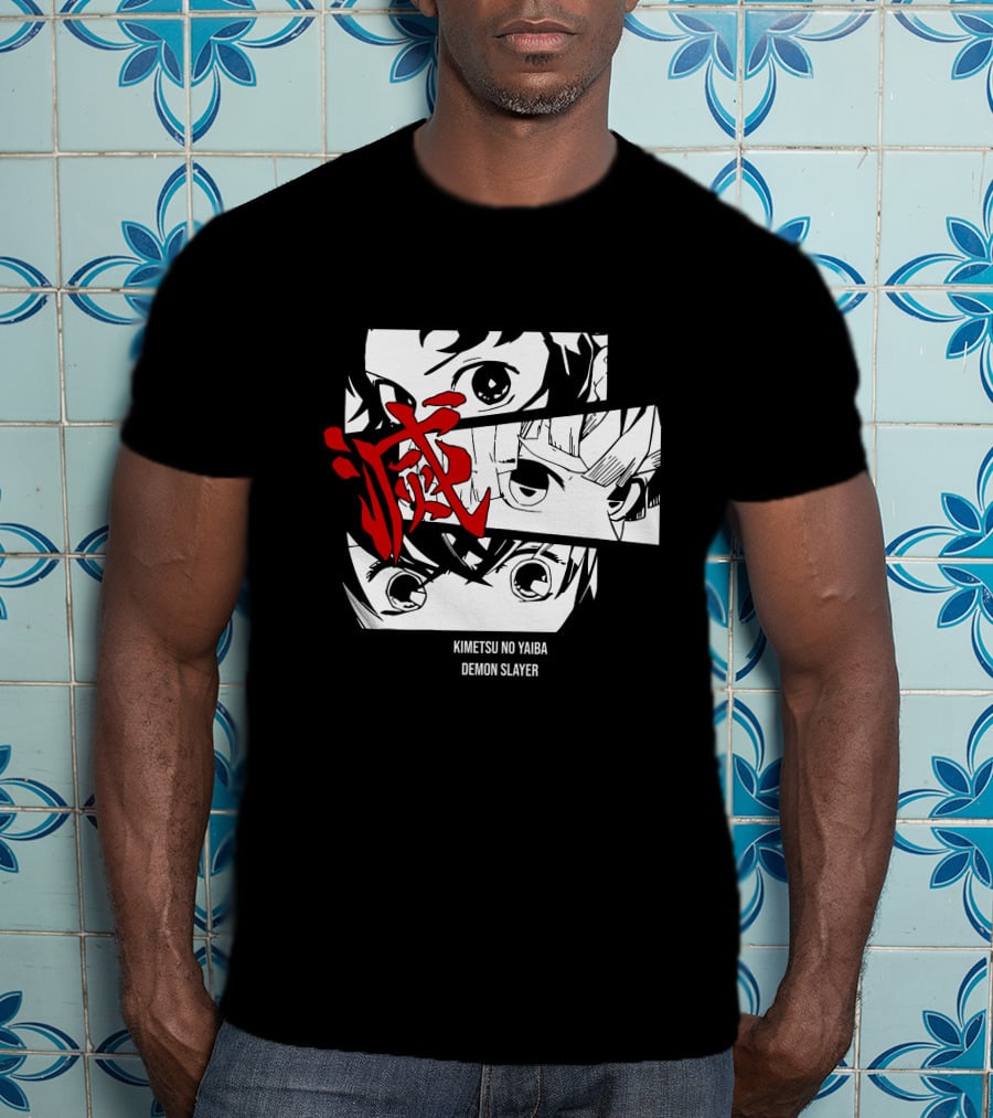 Kimetsu No Yaiba Demon Slayer Manga Panel Art Eyes T-Shirt