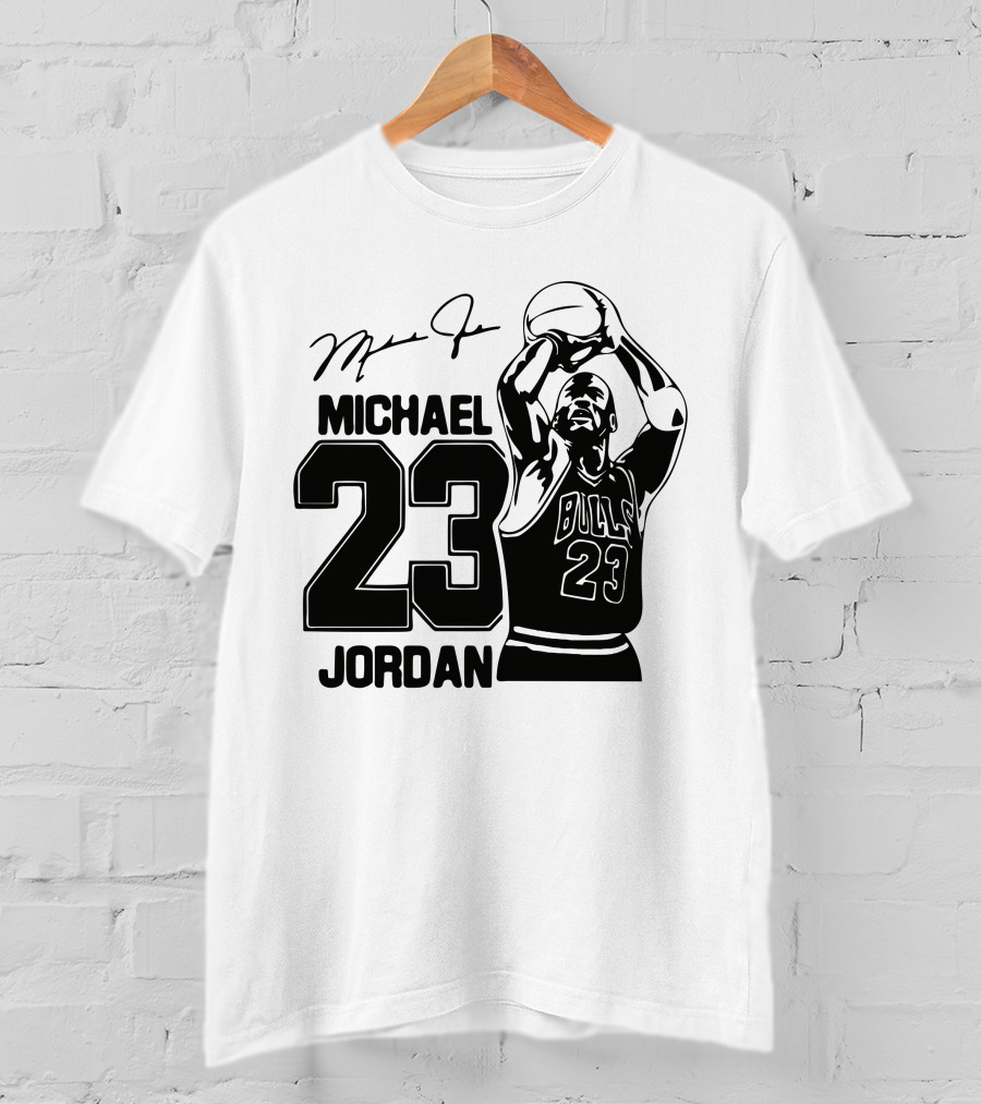 Michael Jordan 23 Bulls Basketball Signature T-Shirt
