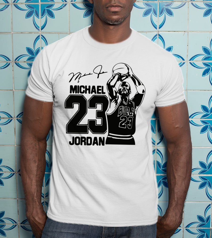 Michael Jordan 23 Bulls Basketball Signature T-Shirt