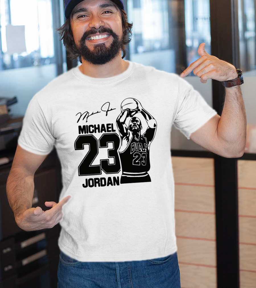 Michael Jordan 23 Bulls Basketball Signature T-Shirt