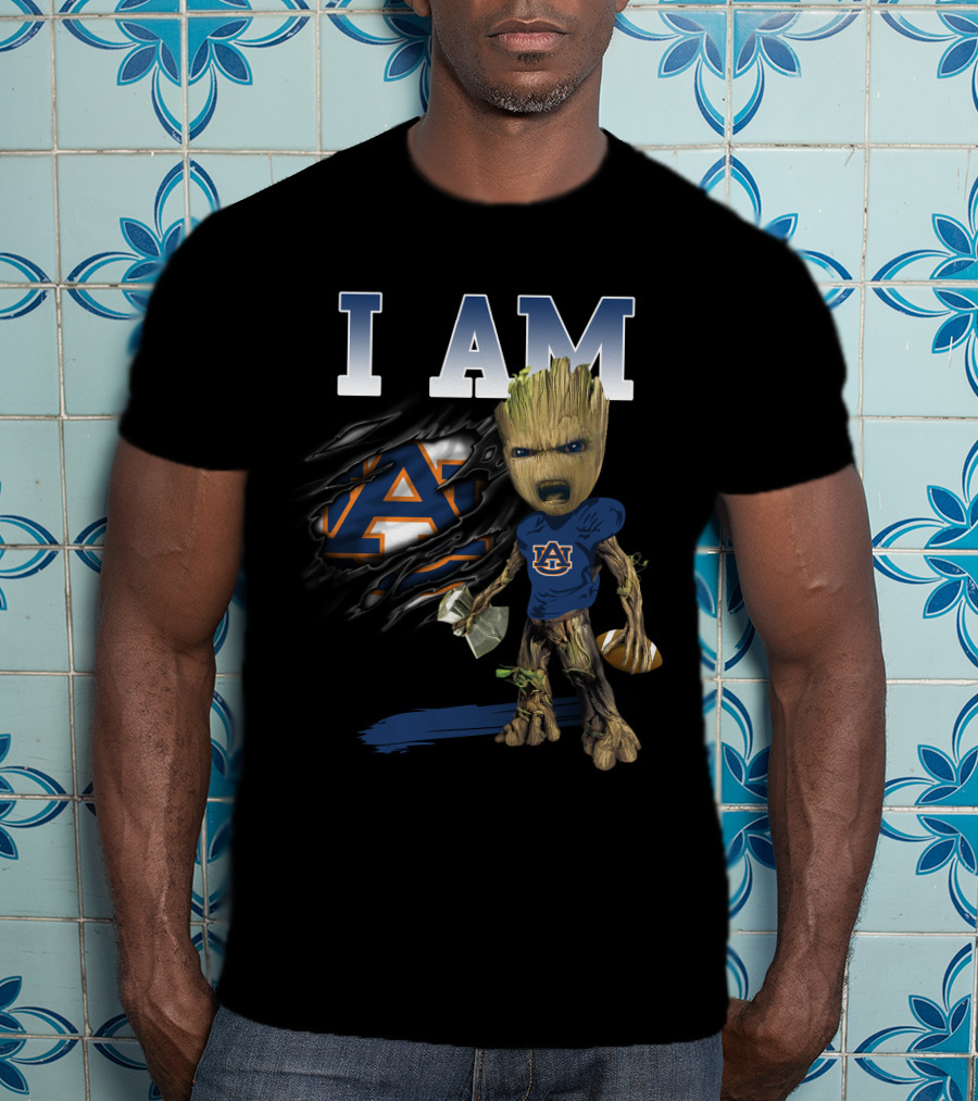 I Am Au Auburn Groot Football Avengers T-Shirt