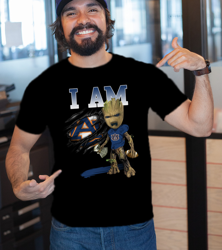 I Am Au Auburn Groot Football Avengers T-Shirt
