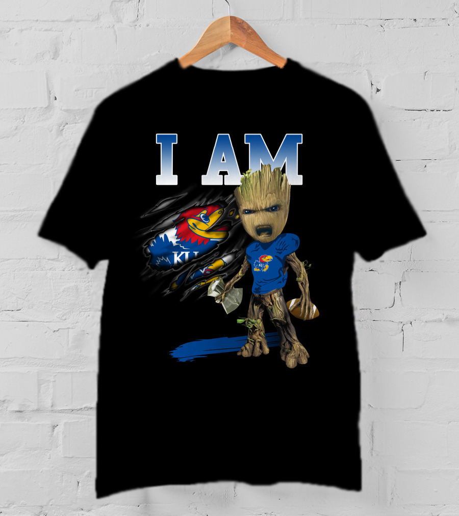 I Am Groot Kansas Jayhawks Ku Football Basketball T-Shirt