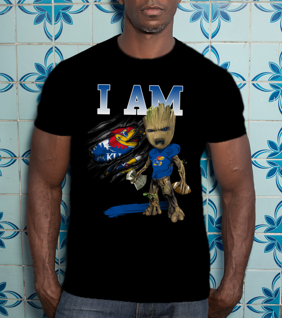 I Am Groot Kansas Jayhawks Ku Football Basketball T-Shirt