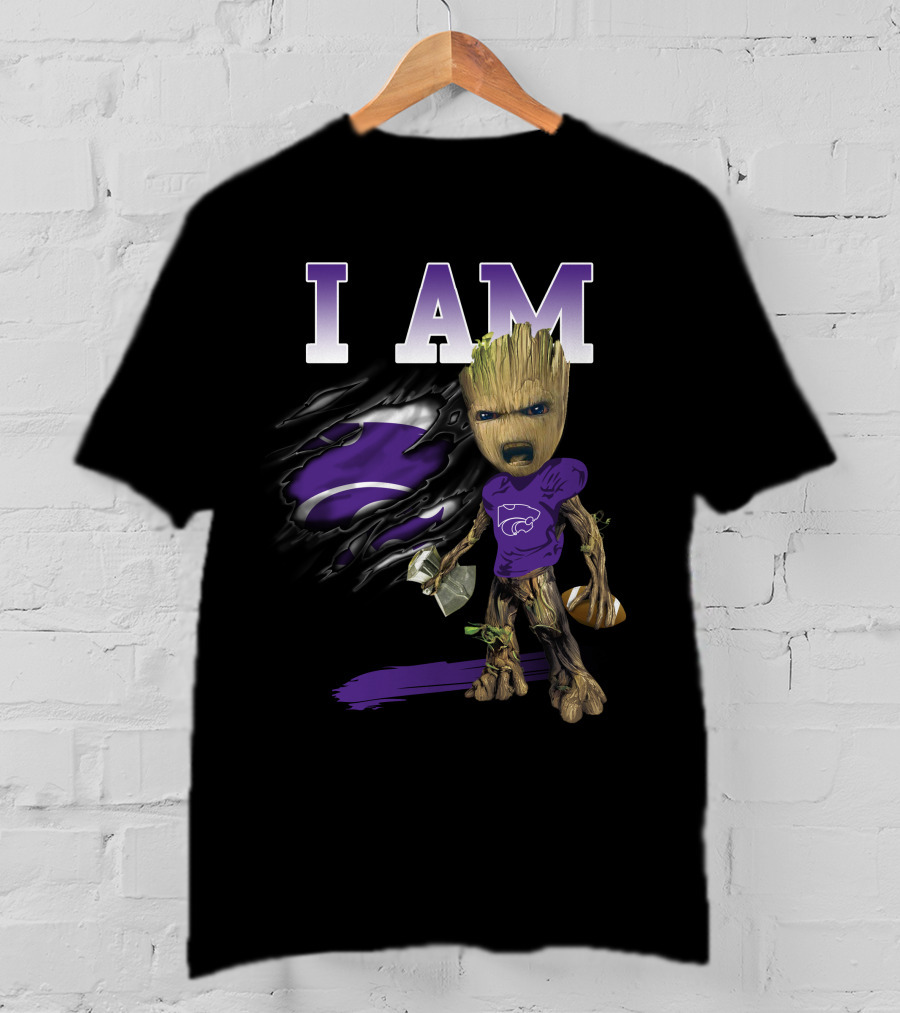 I Am Groot Kansas State Wildcat Football Fan T-Shirt
