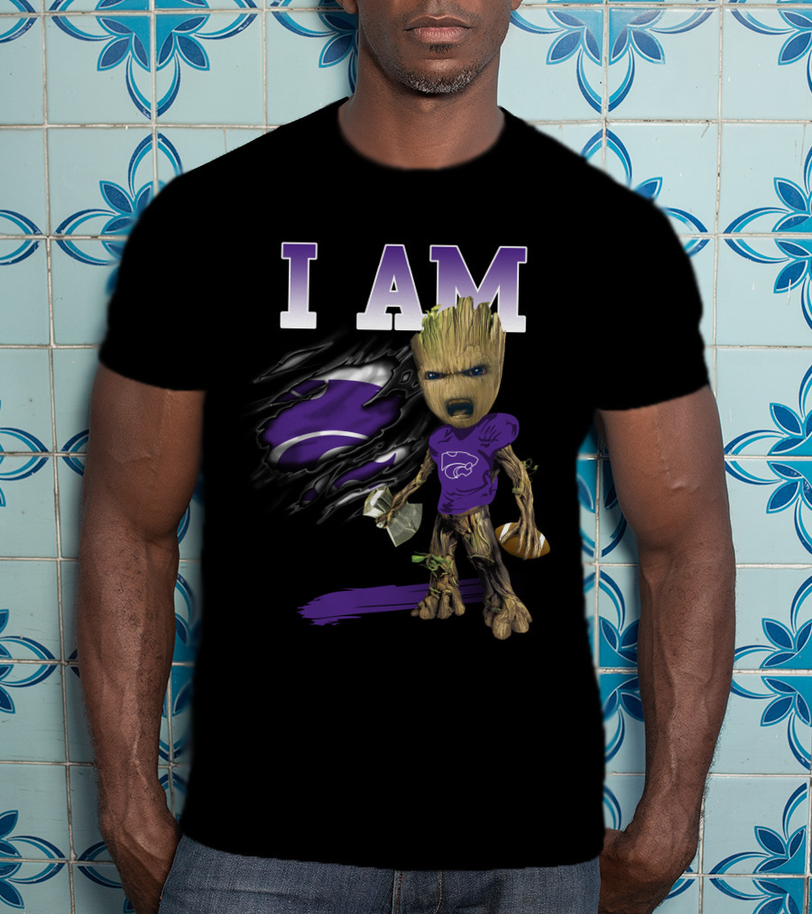 I Am Groot Kansas State Wildcat Football Fan T-Shirt