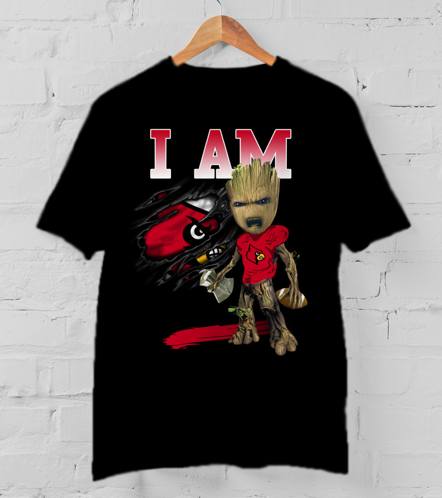I Am Groot Louisville Cardinals Football Fan T-Shirt