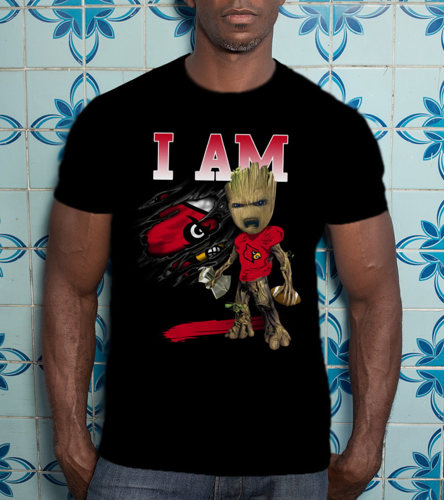 I Am Groot Louisville Cardinals Football Fan T-Shirt