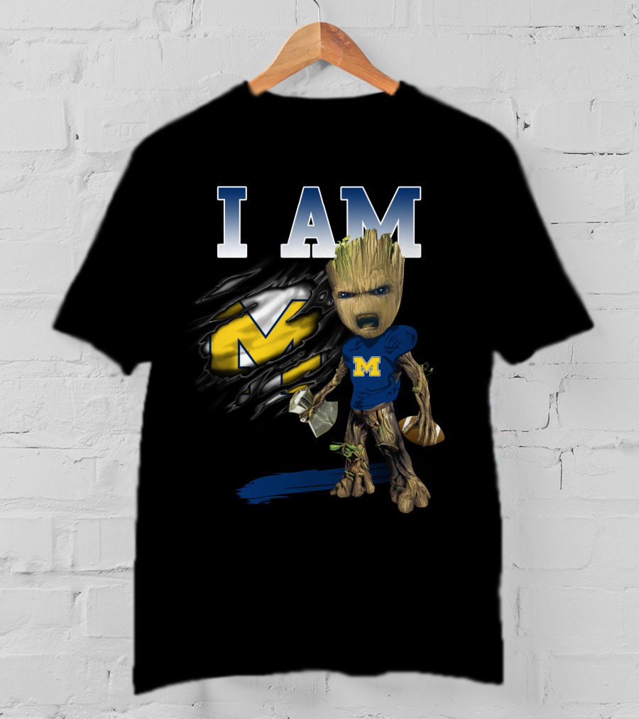 I Am Michigan Groot Football Axe M T-Shirt