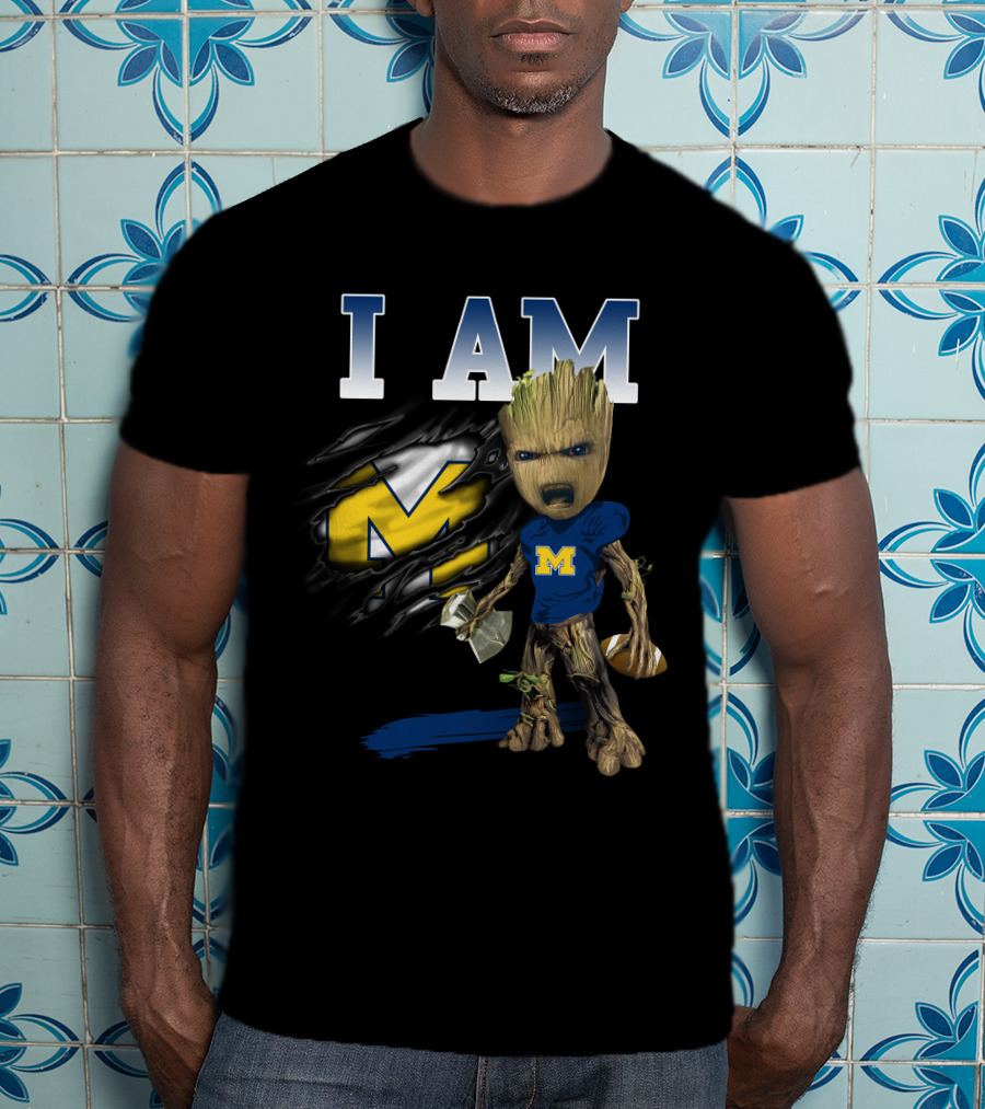 I Am Michigan Groot Football Axe M T-Shirt
