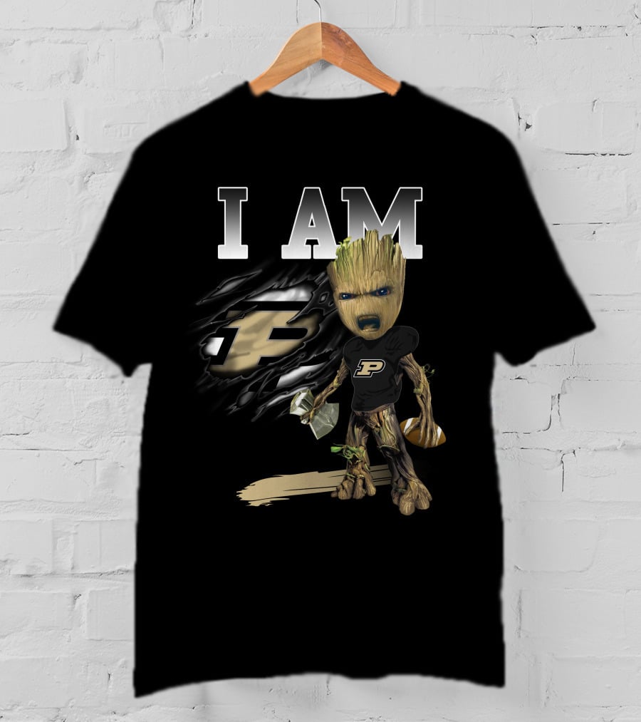 I Am Groot Purdue Boilermakers Football Avengers Crossover T-Shirt