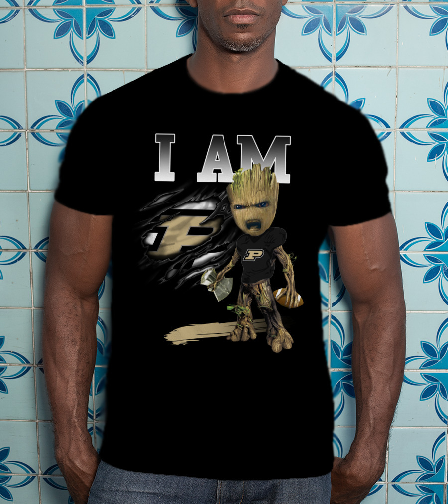 I Am Groot Purdue Boilermakers Football Avengers Crossover T-Shirt