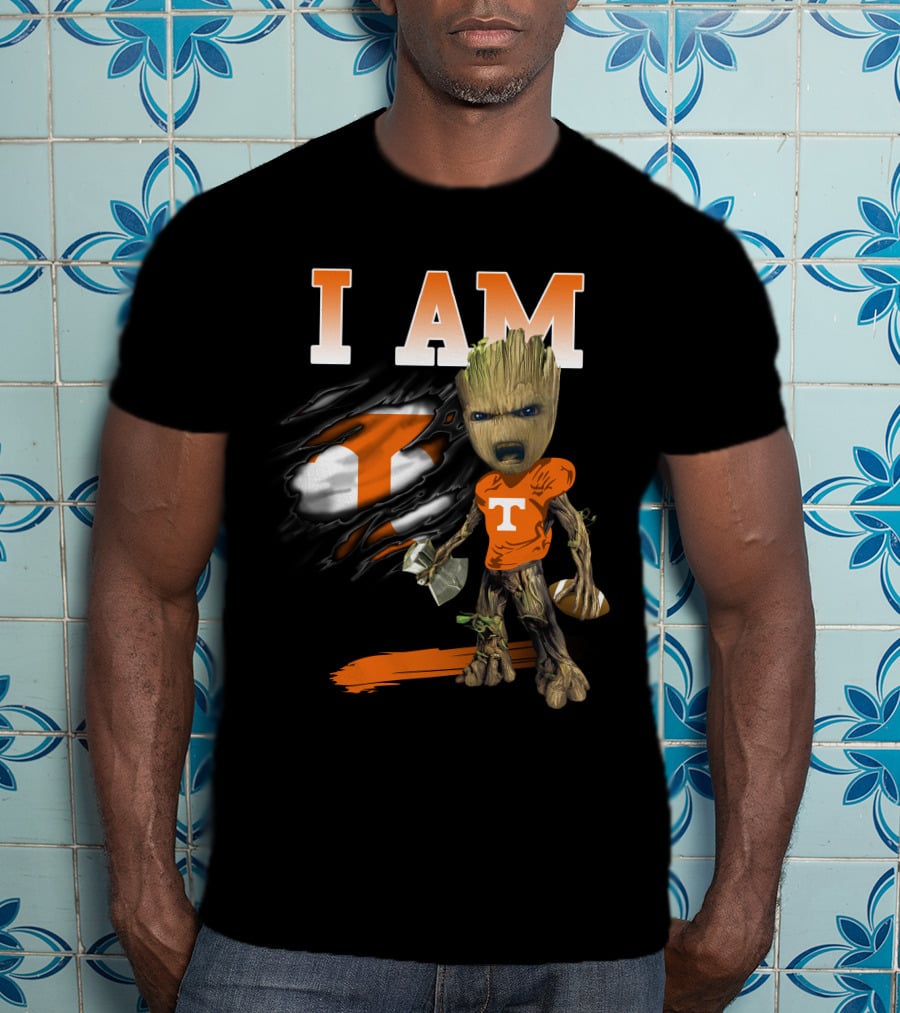 I Am Groot Tennessee Volunteers Fan Iconic Football Fusion T-Shirt