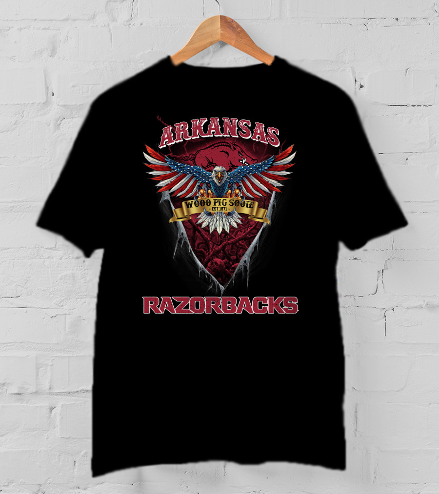 Arkansas Razorbacks Woo Pig Sooie Est.1871 Eagle T-Shirt