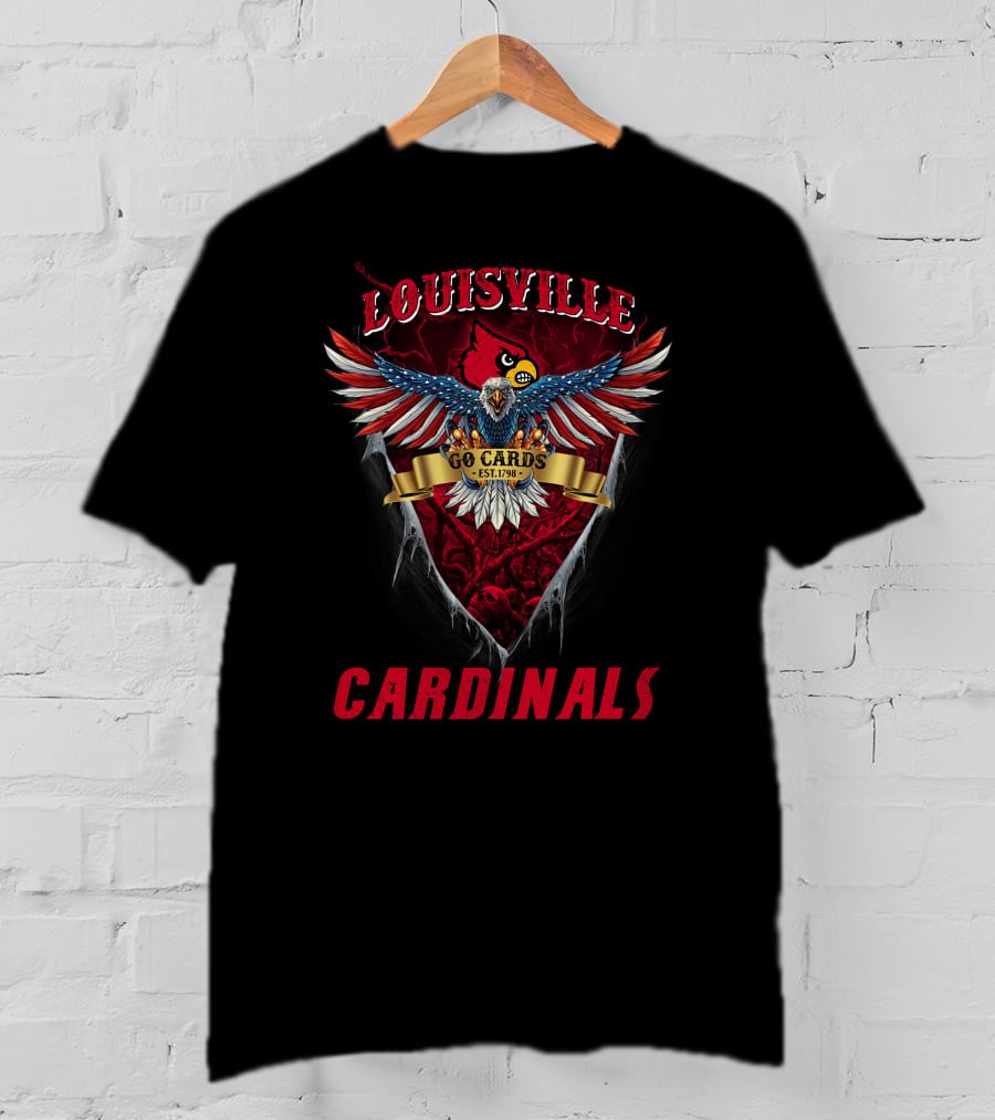 Louisville Cardinals Us Eagle Go Cards Est. 1798 T-Shirt