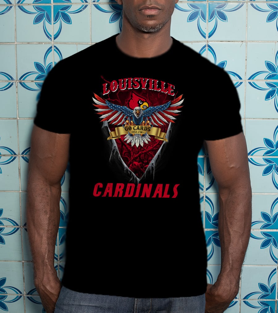 Louisville Cardinals Us Eagle Go Cards Est. 1798 T-Shirt