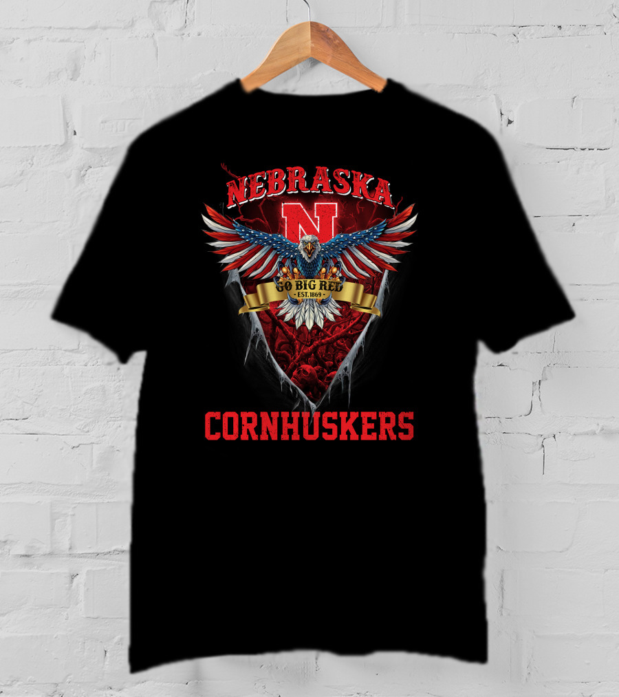 Nebraska Cornhuskers N Go Big Red Est. 1869 Eagle Crest T-Shirt