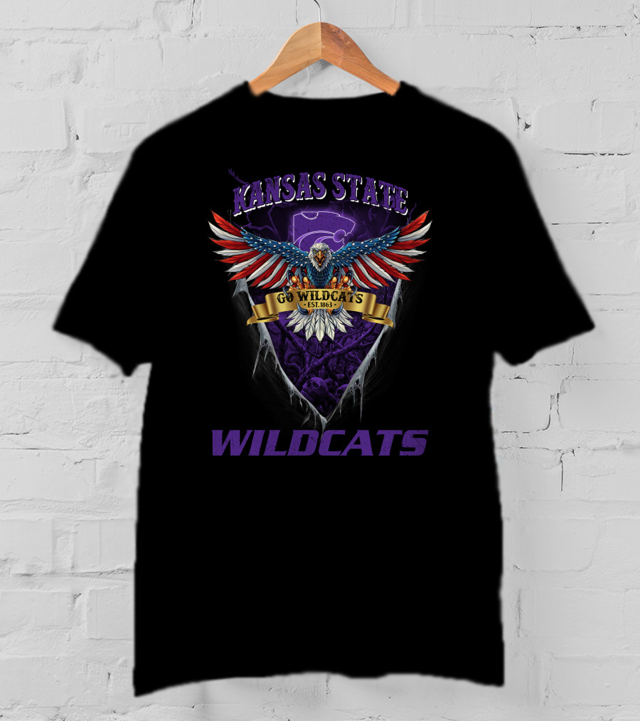 Kansas State Go Wildcats Est. 1863 Us Eagle Wildcats T-Shirt
