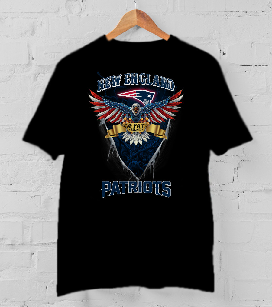 New England Patriots Go Pats Est. 1959 Nfl Us Eagle T-Shirt