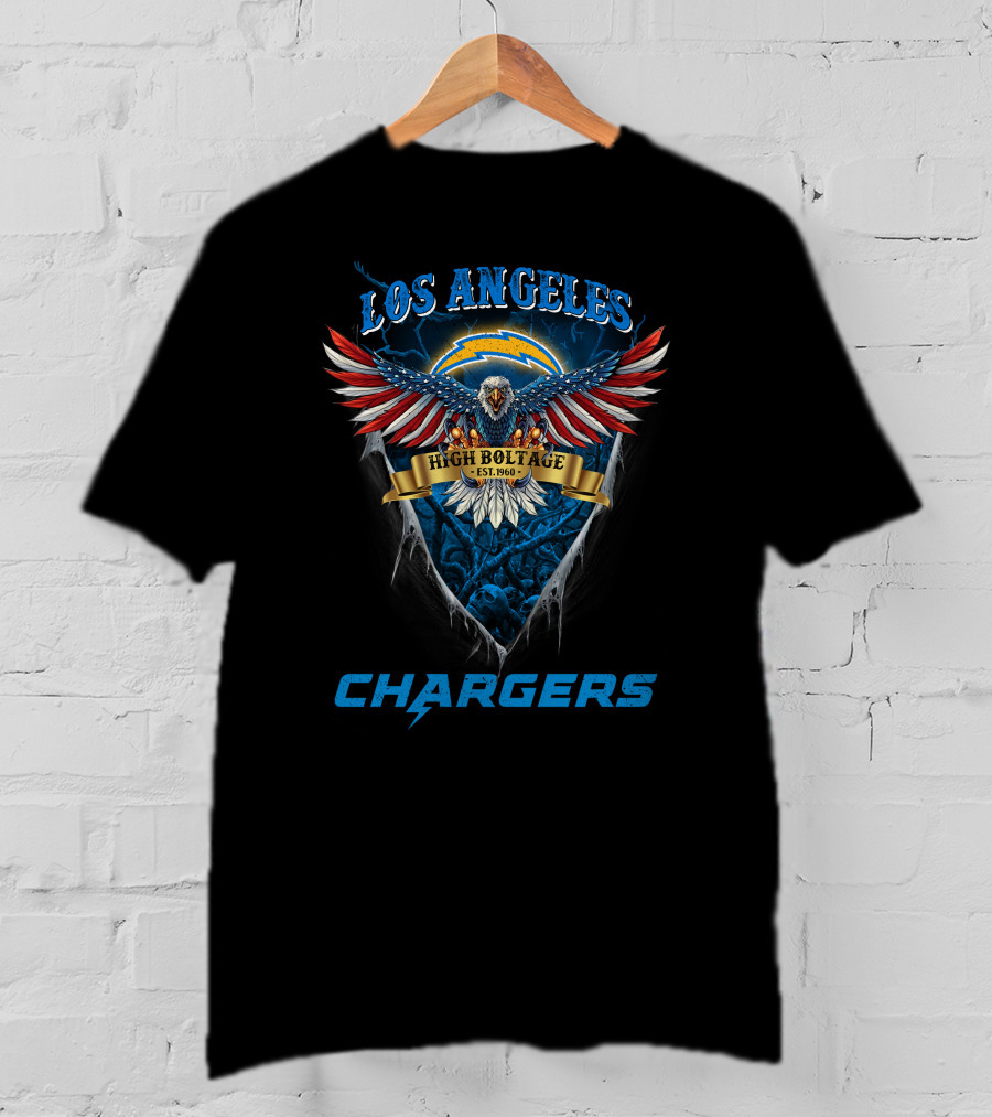 Los Angeles Chargers High Voltage Us Eagle Est. 1960 T-Shirt