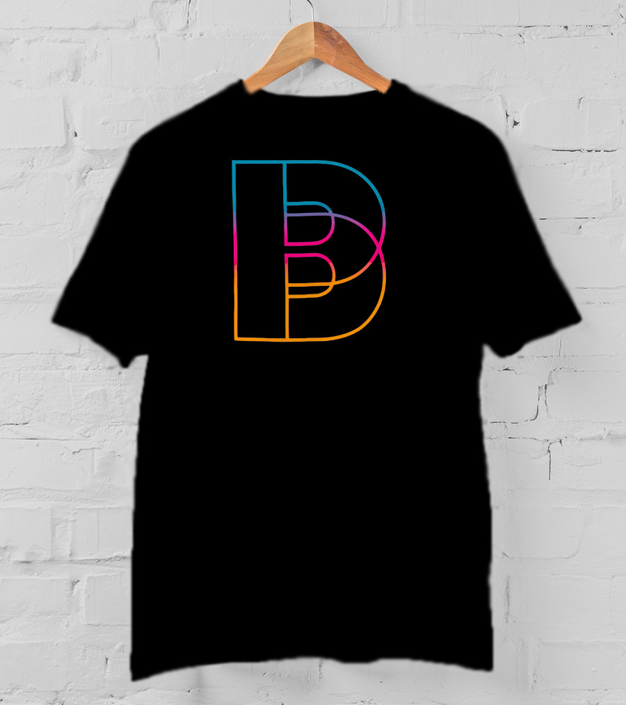 BIG PUFFER WAV B Rainbow Outline T-Shirt