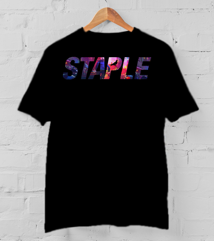 Entergalactic Staple Bike Chase Urban Night Scene T-Shirt