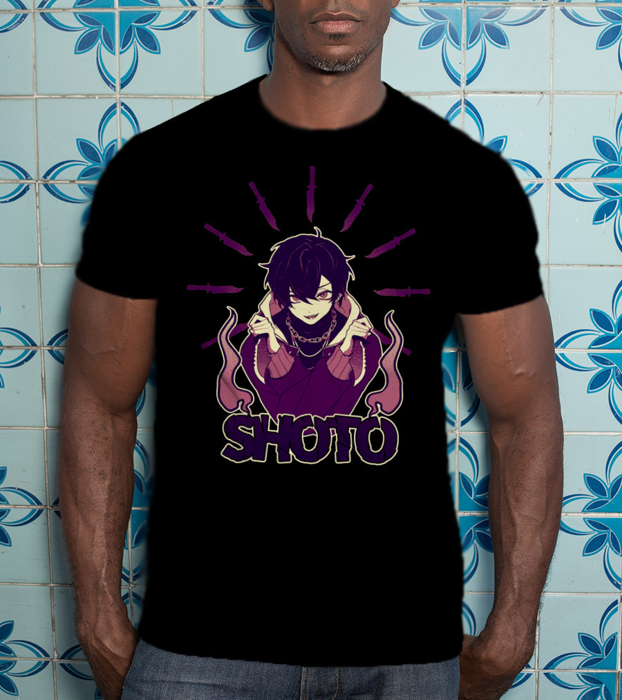 SHOTO ROGUE GUILDIE Anime Character With Knives And Flames T-Shirt